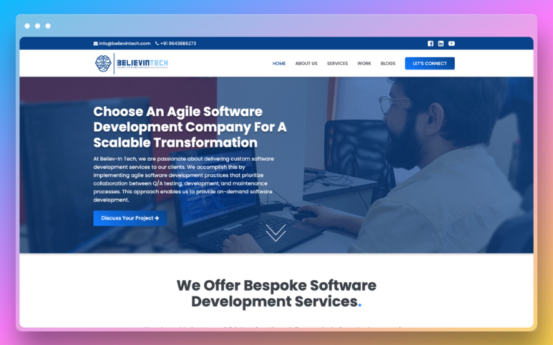 White and Blue Website Design