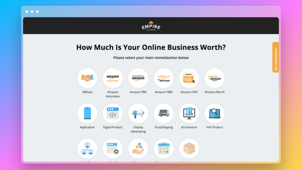 empire flippers is website valuation calculator tool