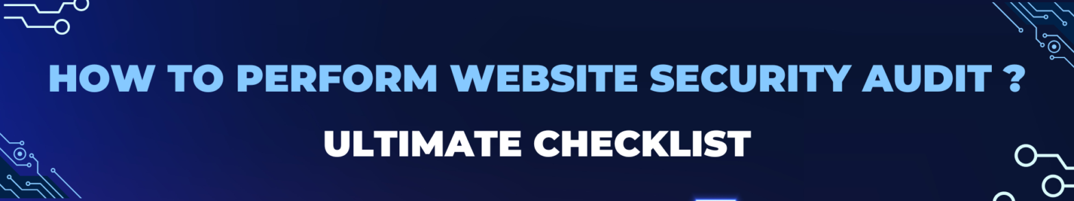 website security audit checklist