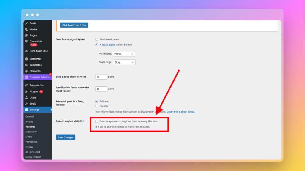 Configure Your WordPress Visibility Settings